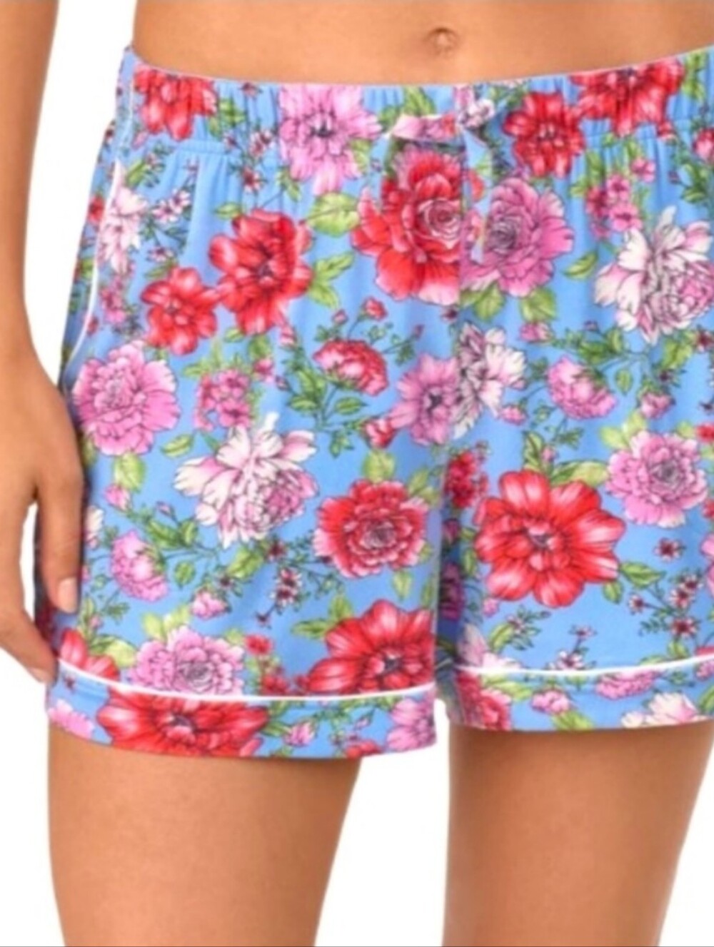 New Room Service One Pair Lounge Short Size Medium Blue Garden Floral Pj Pajama